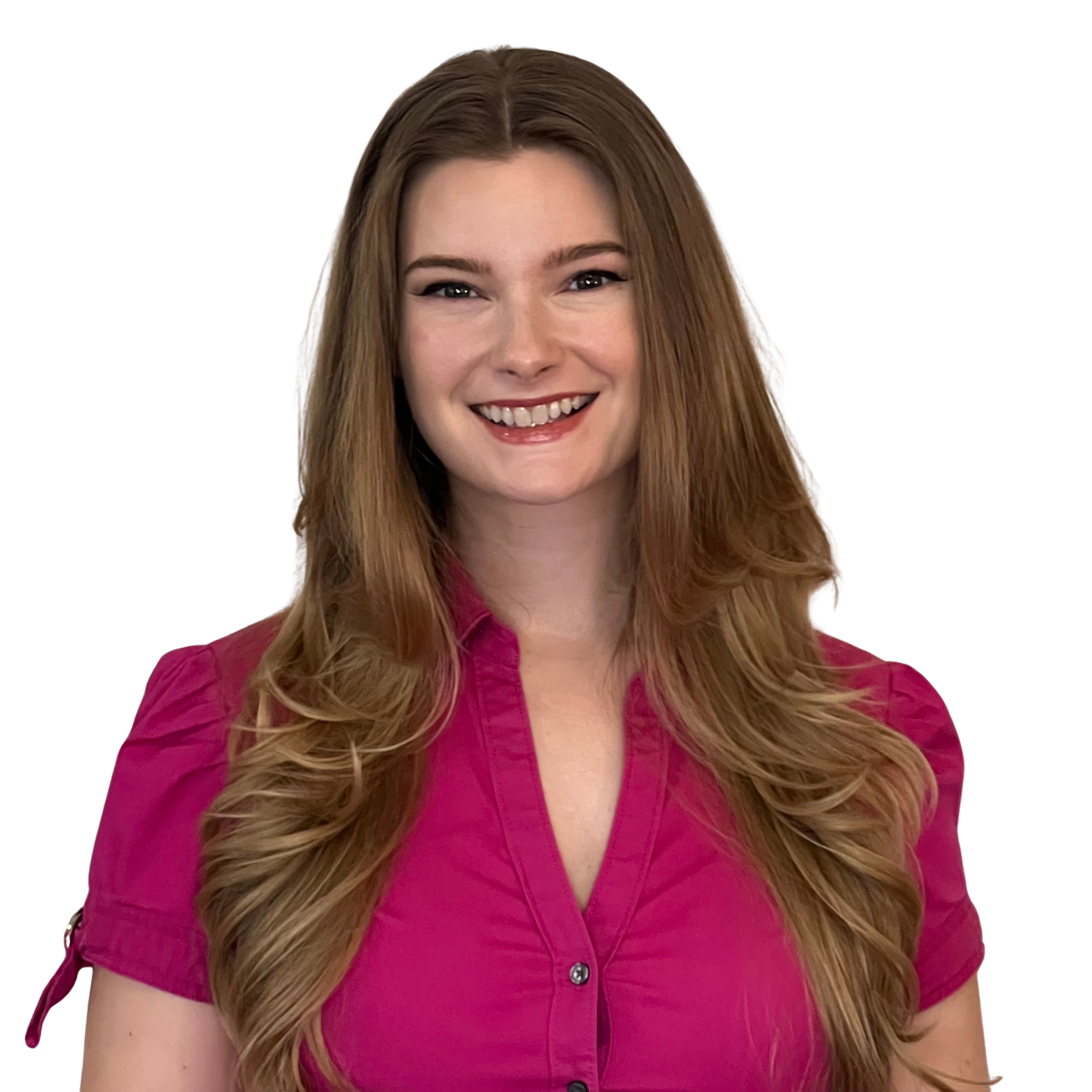 Professional photo of Rachel in pink blouse