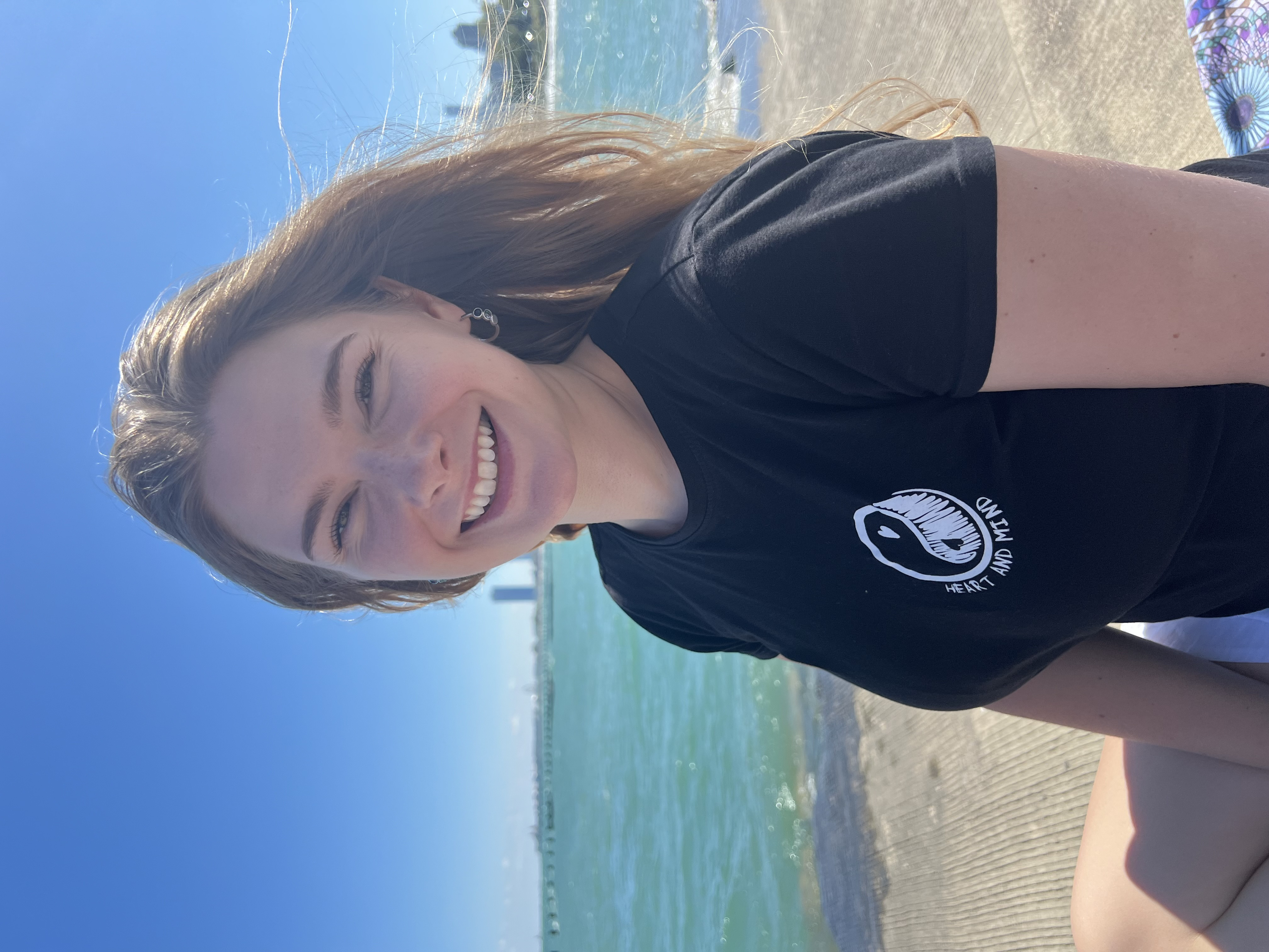 Rachel at lake Michigan lakefront